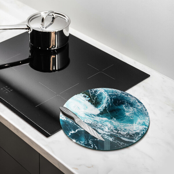 De vidrio templado Olas de agua espumosas