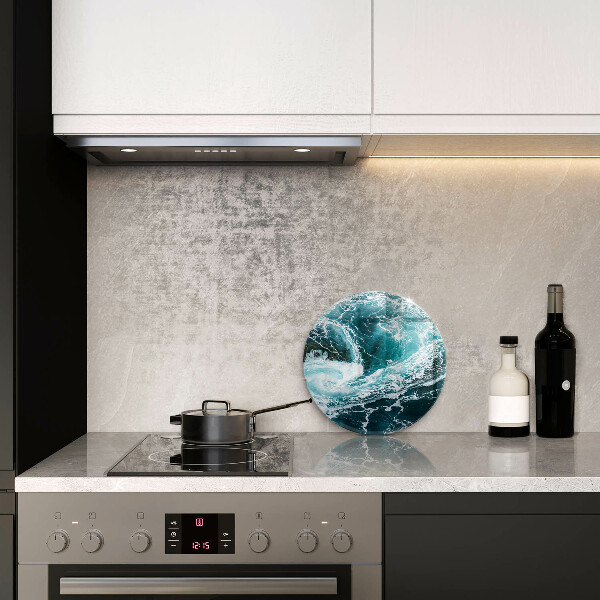 De vidrio templado Olas de agua espumosas