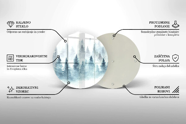 De vidrio templado Bosque de invierno pintado