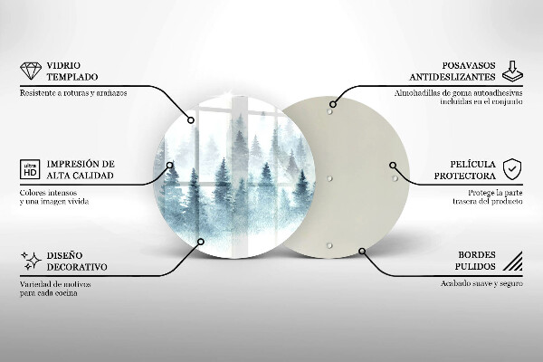 De vidrio templado Bosque de invierno pintado