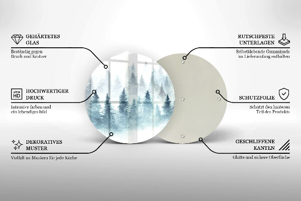 De vidrio templado Bosque de invierno pintado