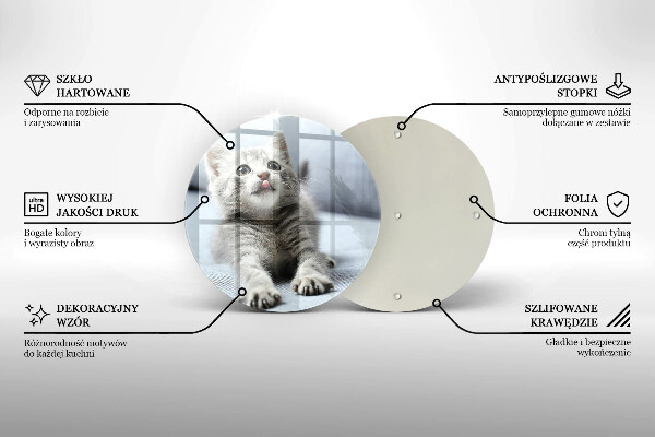 De vidrio templado Pequeño gatito lindo