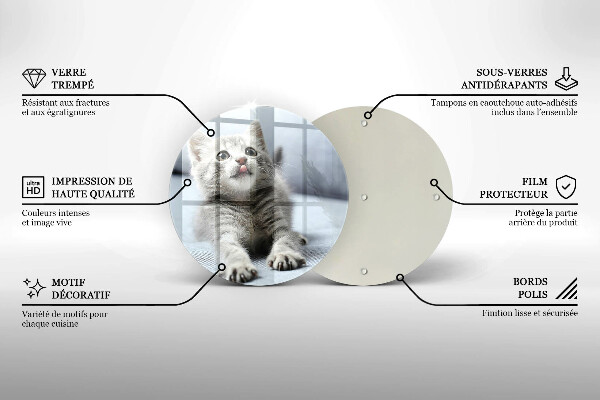 De vidrio templado Pequeño gatito lindo