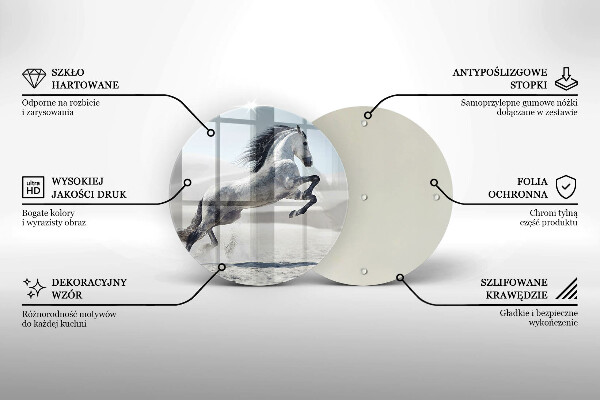 De vidrio templado Corcel caballo blanco