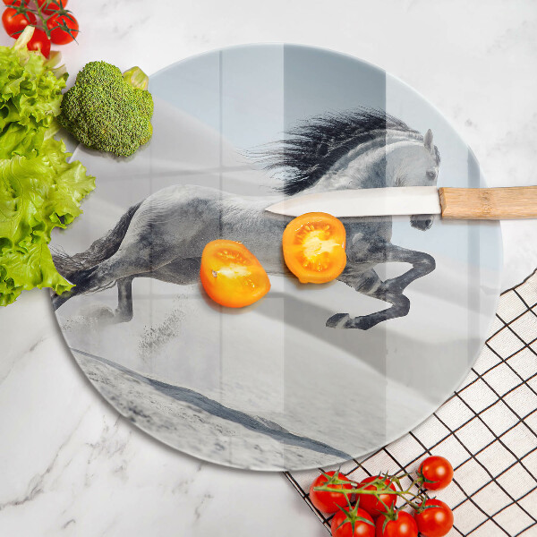 De vidrio templado Corcel caballo blanco