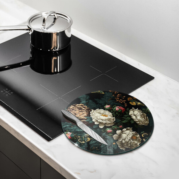 De vidrio templado Flores de peonía vintage