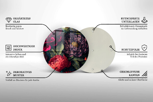 De vidrio templado Hermosas flores