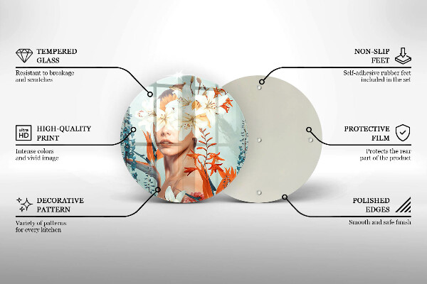 De vidrio templado Mujer en flores