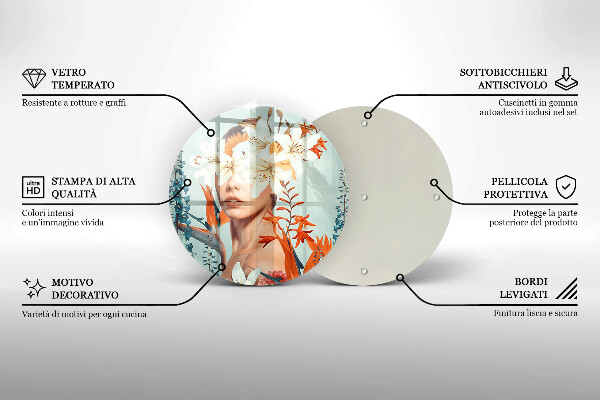 De vidrio templado Mujer en flores