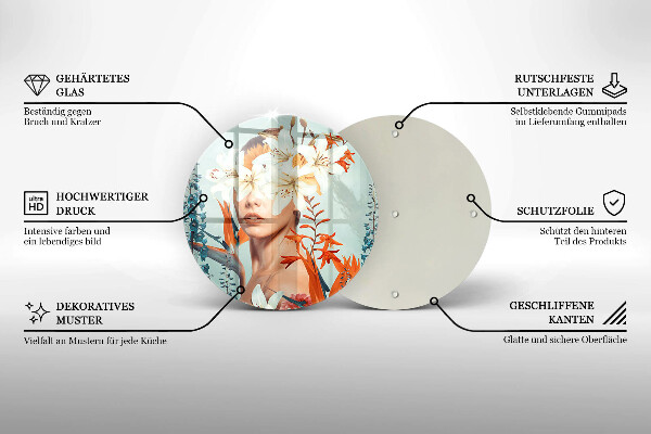 De vidrio templado Mujer en flores