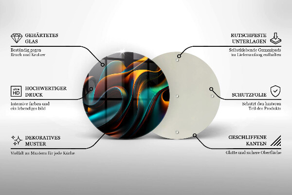 De vidrio templado Abstracción colorida