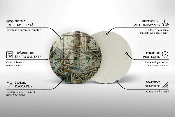 De vidrio templado Dólares de dinero