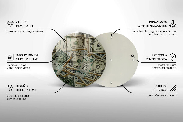 De vidrio templado Dólares de dinero