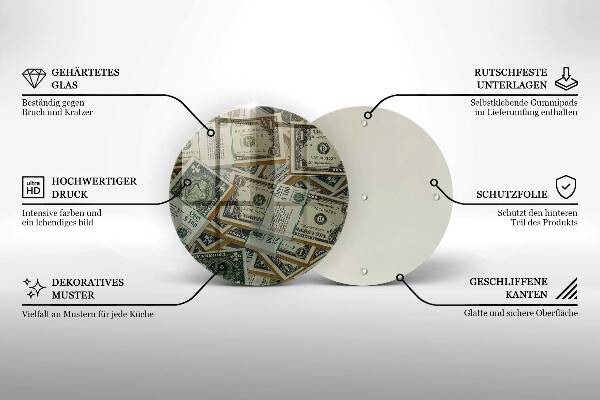 De vidrio templado Dólares de dinero