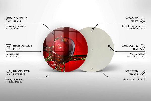De vidrio templado Fruta de manzana en agua