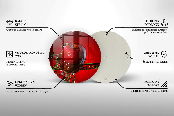 De vidrio templado Fruta de manzana en agua