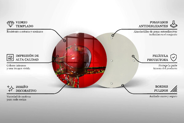 De vidrio templado Fruta de manzana en agua