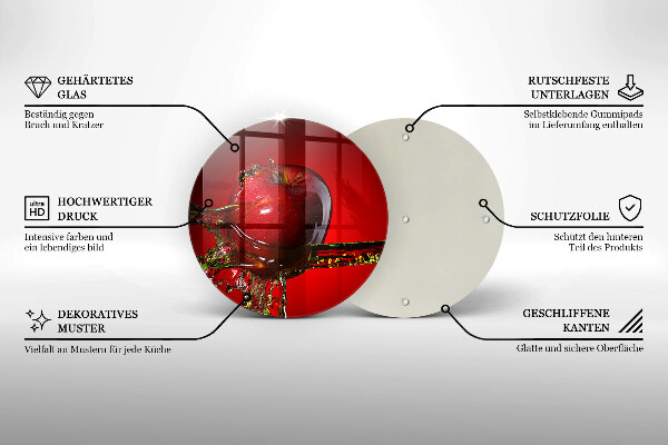 De vidrio templado Fruta de manzana en agua