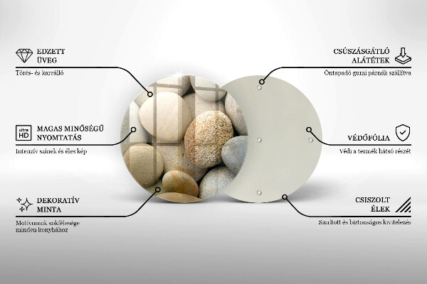 De vidrio templado Patrón de piedras ovaladas