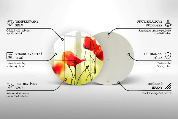 De vidrio templado Flores de amapolas rojas