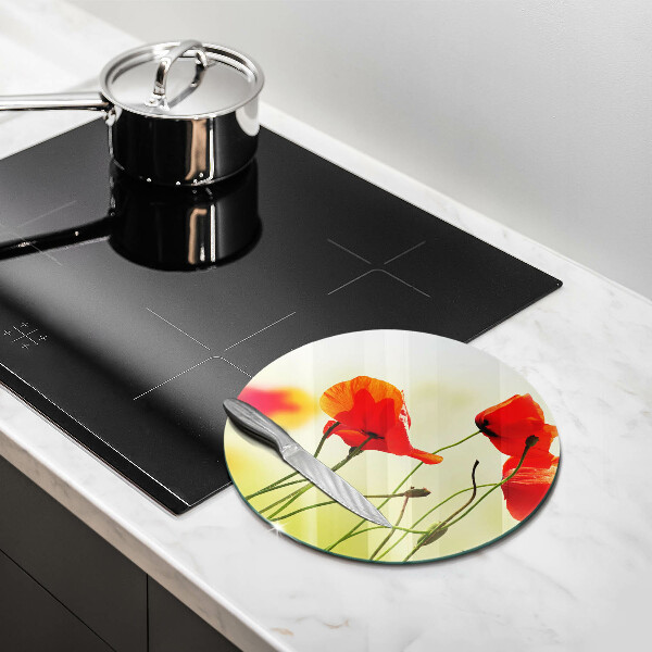 De vidrio templado Flores de amapolas rojas