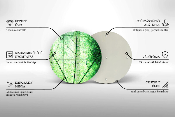 De vidrio templado Hoja de vena decorativa