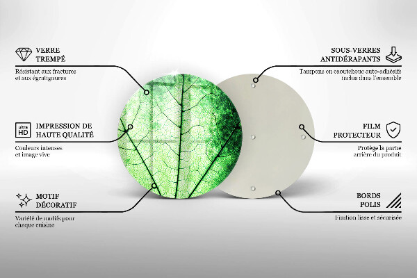 De vidrio templado Hoja de vena decorativa