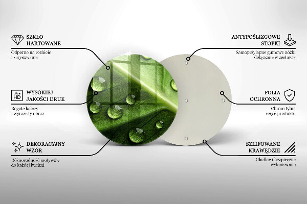 De vidrio templado Hoja y rocío de la naturaleza