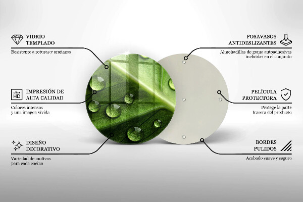 De vidrio templado Hoja y rocío de la naturaleza