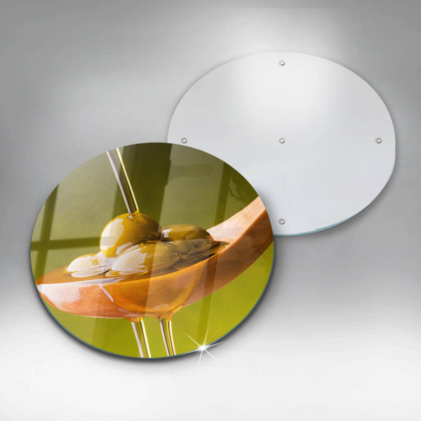 De vidrio templado Aceite de oliva y aceitunas