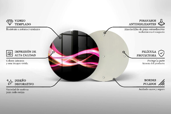 De vidrio templado Humo de neón abstracto