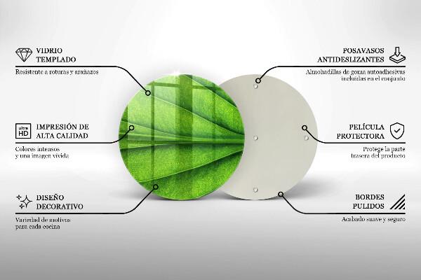 De vidrio templado Hoja de vena natural