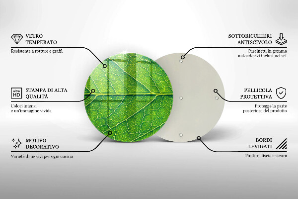 De vidrio templado Venas de las hojas naturales