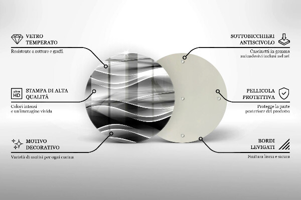 De vidrio templado Líneas abstractas de humo