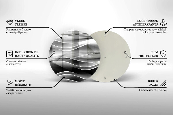 De vidrio templado Líneas abstractas de humo