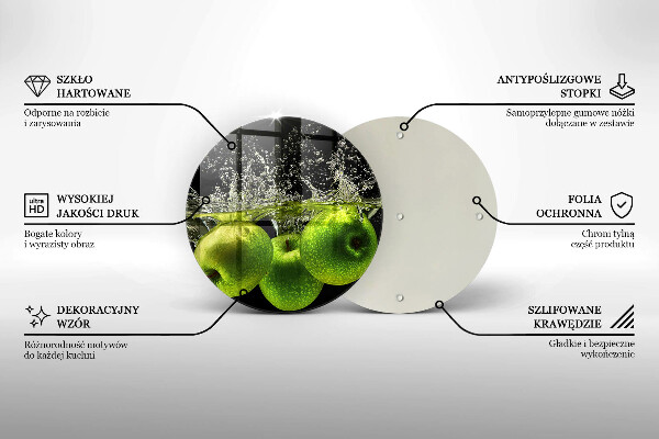 De vidrio templado Manzanas verdes y agua