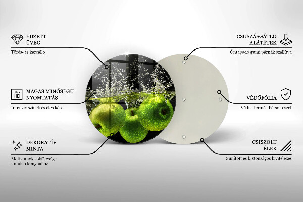 De vidrio templado Manzanas verdes y agua