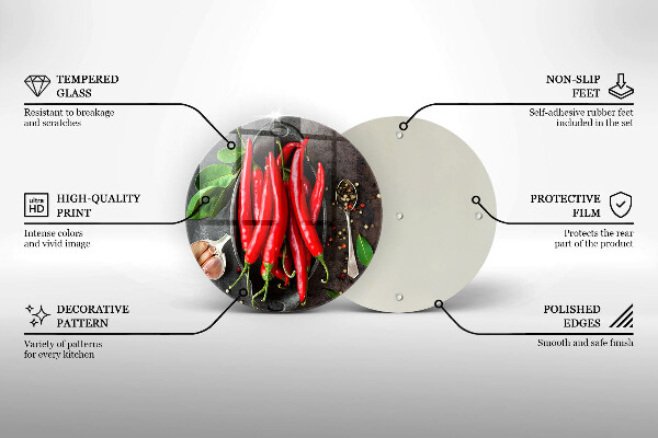 De vidrio templado Chiles rojos