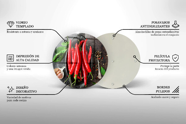 De vidrio templado Chiles rojos