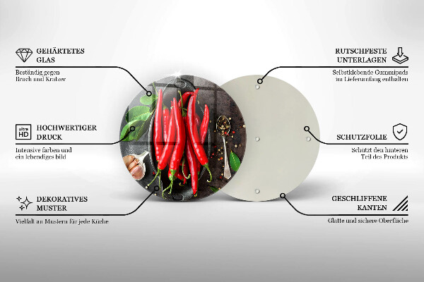 De vidrio templado Chiles rojos