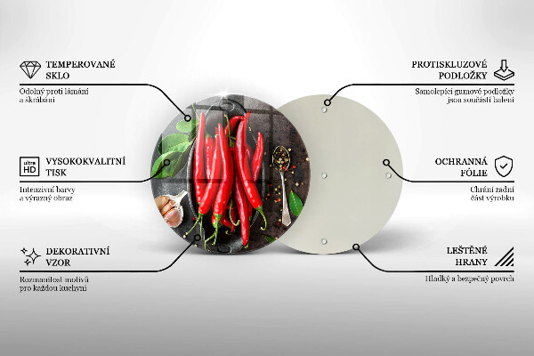 De vidrio templado Chiles rojos