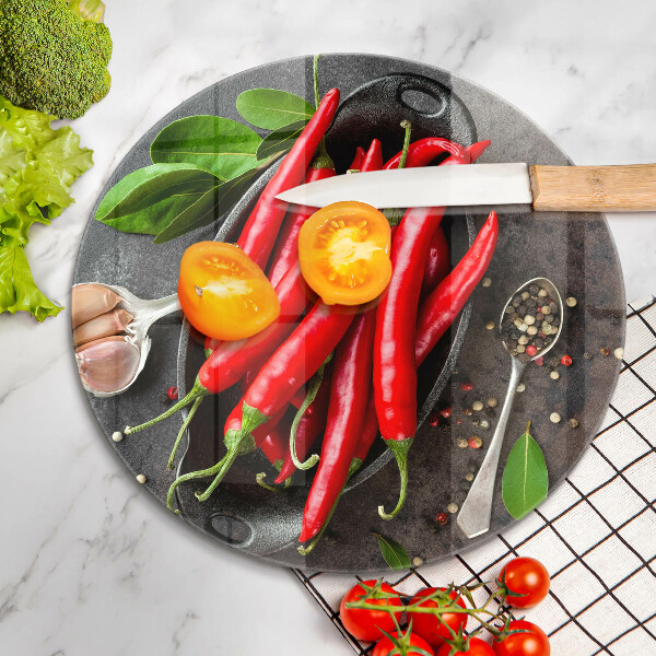 De vidrio templado Chiles rojos