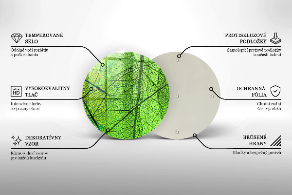 De vidrio templado Venas de las hojas naturales