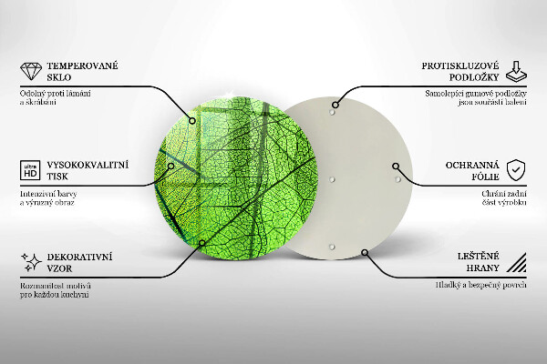 De vidrio templado Venas de las hojas naturales