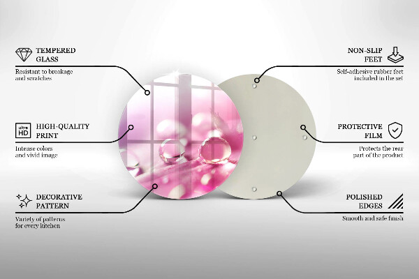 De vidrio templado Pétalos de flores de rocío