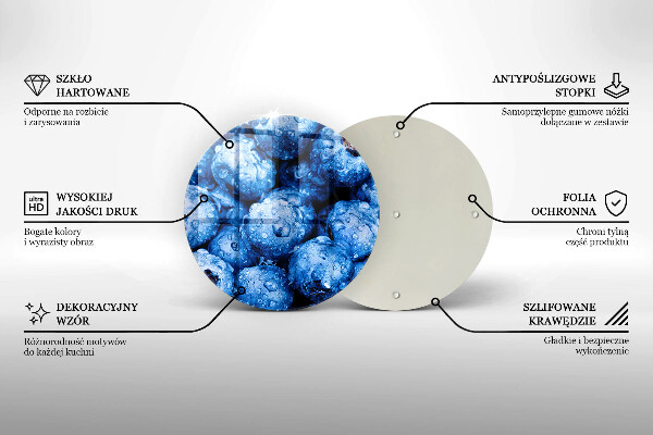 De vidrio templado Arándanos jugosos