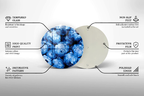 De vidrio templado Arándanos jugosos
