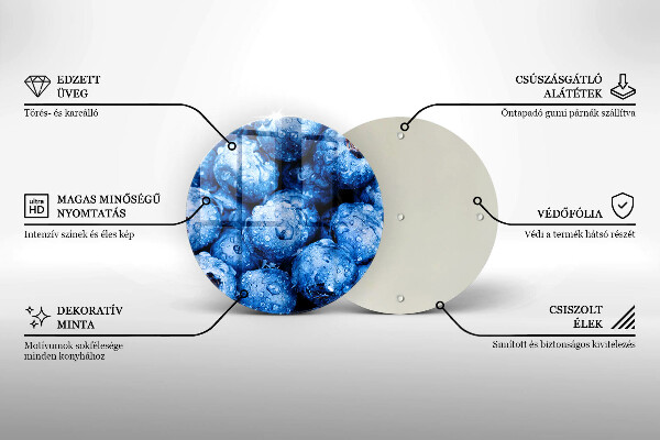 De vidrio templado Arándanos jugosos