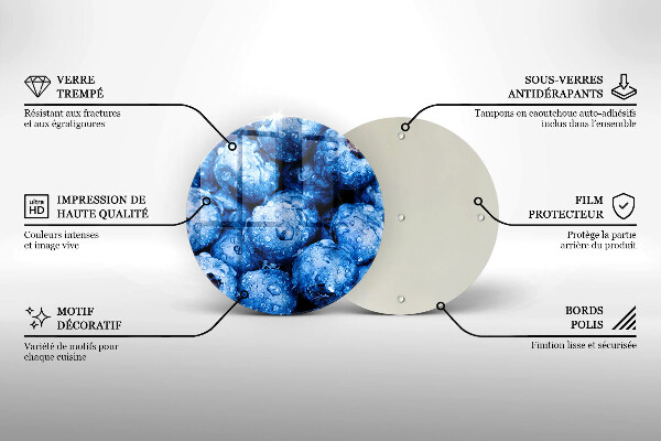 De vidrio templado Arándanos jugosos