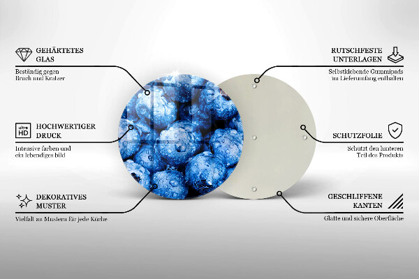 De vidrio templado Arándanos jugosos